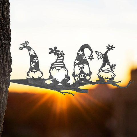 4 Whimsical Gnomes Tree Stake