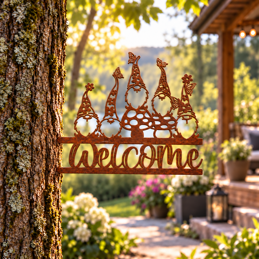 Gnome Welcome Sign Stake