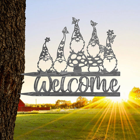 Gnome Welcome Sign Stake