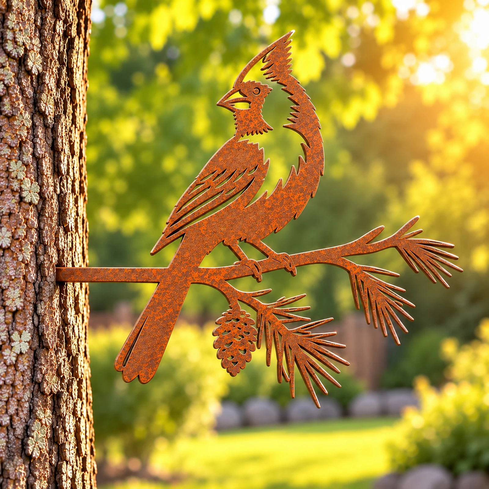 Cardinal on Pine Branch, a new addition to this storefront