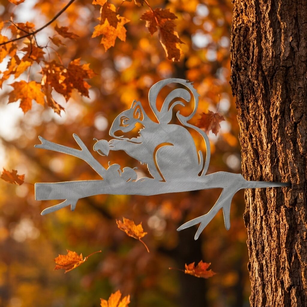 Critters collection – squirrel, bear, butterfly and beehive steel stakes